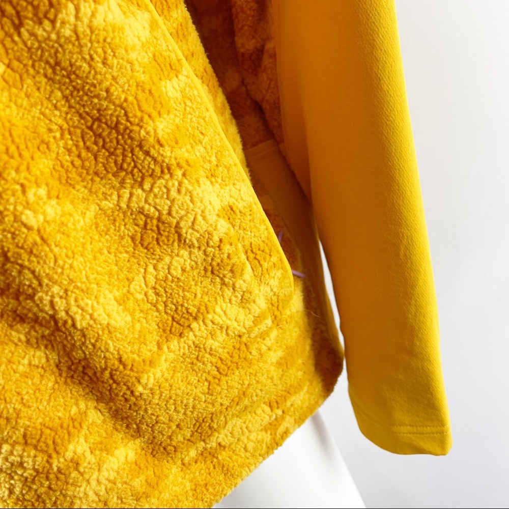 NEW Outdoor Voices Size L Mustard Yellow Fleece Full Zip Jacket in Cider Cloud - Picture 7 of 12